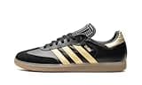 adidas Samba Messi Men's Indoor Soccer Shoes - Limited Edition with Soft Leather Upper and Rubber Outsole (Black/Gold, US Footwear Size System, Adult, Men, Numeric, Medium, 9.5)