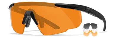 Wiley X Saber Advanced Shooting Glasses ANSI Z87.1+ Safety Sunglasses for Men UV and Eye Protection for Hunting and Shooting Matte Black Frames, Changeable Lenses, Ballistic Rated
