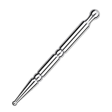 Tenalleys 1 Pcs Stainless Steel Acupuncture Massage Pen, Double Headed Body Point Probe Pen Manual Deep Tissue Massage Tool for Facial Reflexology Massage and Full Body Meridian Pain Relief (Silvery)