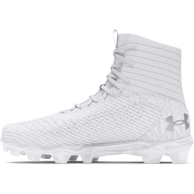 Under Armour Boys' Highlight Franchise RM JR 2.0, (100) White/Metallic Silver/Metallic Silver, 2, US