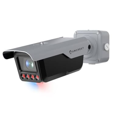 Amcrest License Plate Recognition (LPR) Camera, 8-32mm Optical Zoom AI IP POE Camera 4MP @ 30fps, 1/1.8" Low-Light Sensor, Active Deterrents, 98ft Nightvision, Bullet IP4M-1072EW-AI
