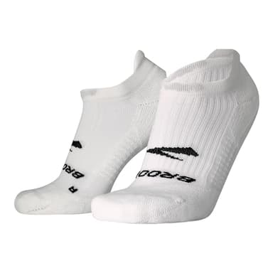Brooks Ghost No Show Socks I Performance Running Low Profile Socks with Arch Support for Men & Women - White - Medium