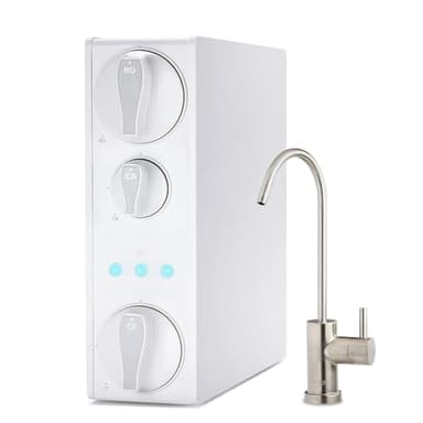 iSpring RO500AK-BN Reverse Osmosis Water Filter, NSF 58 Certified, 500 GPD Tankless Under Sink RO System, Natural pH Alkaline Remineralization, 2:1 Pure to Drain Ratio, Brushed Nickel Faucet