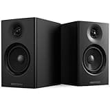 BESTISAN Powered Bluetooth Bookshelf Speakers, 50W Speakers with 4 Inch Woofer for Record Player, Stereo Speakers with RCA/USB in, Subwoofer Output Connection, Ideal Speakers for Turntable, PC and TV