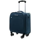 Verage Underseat Carry On Luggage with Wheels, 14.5-Inch Spinner Small Suitcase, Softside Lightweight Travel Bag for Men and Women, Airplane Carry On Bag, Nautical Blue