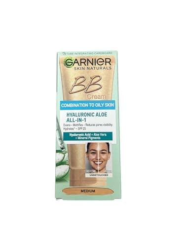 Garnier Skin Naturals Combination to Oily Skin Hyaluronic Aloe All-in-1 BB Medium Cream, 50ml