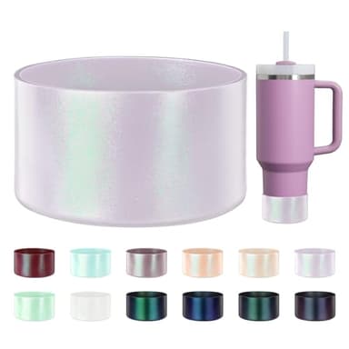 ZXFYE Glossy Gradient Silicone Boot, Compatible with Stanley H2.0 20-40oz & IceFlow 20-30oz, Chameleon Metallic Shimmer Cup Sleeve Protector for Hydroflask and Bottle Bottom with 2.8-3in