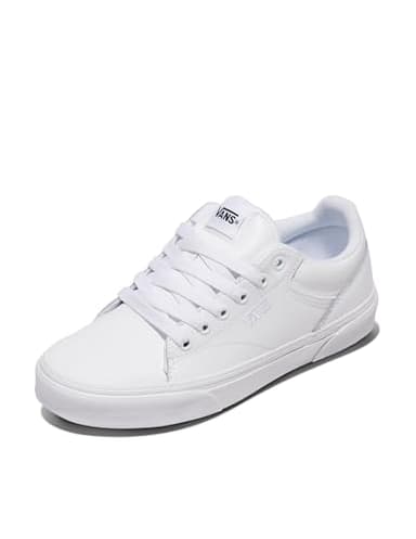 Vans Women's Seldan Shoe - Retro Tennis Inspired Sneakers for Fashion & Work. (Tumble) White/White. 8