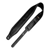Levy's Leathers 3" Wide Amped Leather Series Guitar Strap with Foam Padding and Garment Leather Backing; Black (M26PD-BLK)