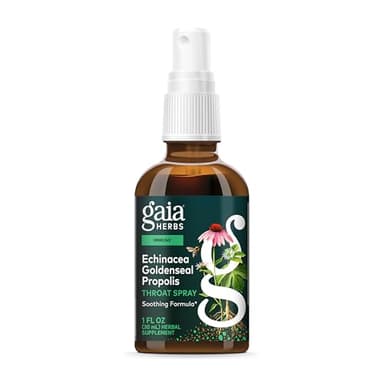 Gaia Herbs Echinacea Goldenseal Propolis Throat Spray - with Herbs Traditionally Used for Immune Support & Throat Health* - with Licorice, Thyme, Echinacea, Peppermint & More - 1 Fl Oz (56 Servings)