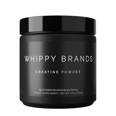 Whippy Brands Creatine Powder | 5g Creatine Monohydrate per Serving | Muscle Strength & Recovery | 30 Servings (Unflavored)