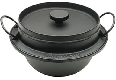 Iwachu 410-719 Japanese Cast Iron Gohan Nabe Rice Cooker, Black
