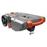 Camco Rhino 28-Gallon Camper/RV Tote Tank - Features Large Heavy-Duty No-Flat Wheels & Built-in Gate Valve - Removable Steel Tow Adapter, 3’ Sewer Hose & More RV Accessories (39004)