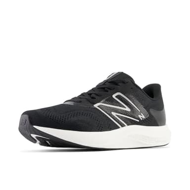 New Balance Men's DynaSoft Pro Run V2 Running Shoe, Black/White/Light Silver Metallic, 8 M