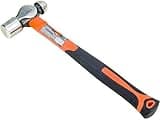 Edward Tools Ball Peen Hammer 16 oz. - Forged Fine Grain Steel Head - Ergonomic Rubber Cusion Grip - Fiberglass Shock Absorbing Shaft - Pein Hammer - Metal Work, Rounding, Blacksmith Hammer, Mechanics