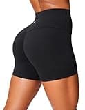 CRZ YOGA Secretsculpt Womens Butterlift High Waist Scrunch Butt Biker Shorts 4 Inches - No Front Seam Workout Gym Booty Black Medium