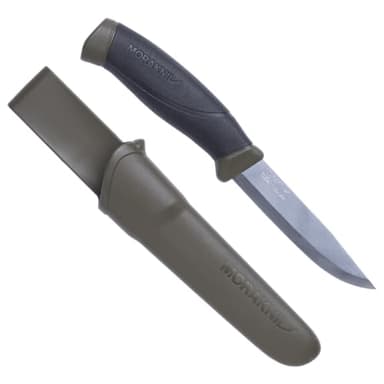 Morakniv Companion Fixed Blade Outdoor Knife with Stainless Steel Blade, 4.1-Inch, Military Green