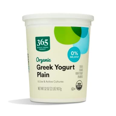 365 by Whole Foods Market, Organic Greek Nonfat Yogurt, Plain, 32 oz