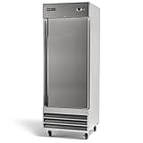 Peak Cold Single Door REFRIGERATOR; Commercial Reach In Stainless Steel, White Interior; 23 Cubic Ft, 29" Wide
