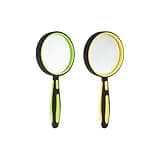 ELTVISII 10X Magnifying Glass for Reading 75mm Handheld Portable Book Magnifier for Kids Seniors, Small Loupe for Close Work, Classroom, Puzzle Hobby Observation (2 Pack, Yellow+Green)