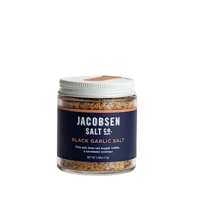 Jacobsen Salt Co. Black Garlic Salt â€“ Kosher Sea Salt, Non-Iodized, Made in USA, Non-GMO, Steak Seasoning, Umami Flavored, Real Salt â€“ 2.5oz