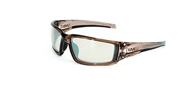 Honeywell Uvex Hypershock Safety Glasses, Brown Frame with SCT-Reflect 50 Lens & Anti-Scratch Hardcoat (S2963)