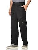 Dickies Men's Loose Fit Double Knee Work Pants – Durable Twill Utility Trousers for Construction, Warehouse, Industrial Use, Charcoal, 34W x 30L