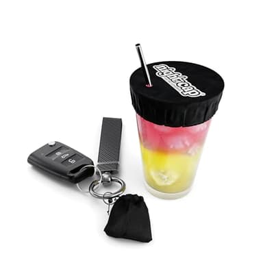 Nightcap Drink Cover Keychain, Portable Anti Drink Spiking Protector, Reusable Cup Shield for Bars, Festivals & Travel, Hidden Safety Cover for Women, Fits Most Cups & Glasses, As Seen on Shark Tank