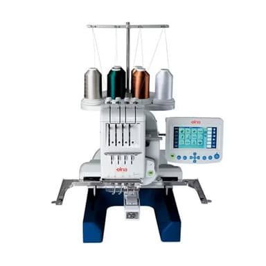 Elna eXpressive 940 Industrial-Inspired Multi-Needle Embroidery Machine with 4 Needles, Remote Computer Screen (4.6"x3.4"), Indepedent Bobbin Winder Motor, and 6 LED Lamps in 4 Locations