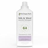 Heritage Park Silk & Wool Fragrance Free, Hypoallergenic, pH-Neutral Laundry Detergent – Dermatologist-tested, Sensitive Skin-Friendly, Enzyme-Free, Concentrated Up to 64 loads (32 fl oz)