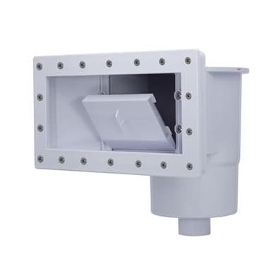 Rx Clear Heavy Duty Wide-Mouth Complete Thru-Wall Skimmer Kit for Above-Ground Swimming Pool | Made of Non-Corrosive Abs Plastic | Chemical Resistant | White