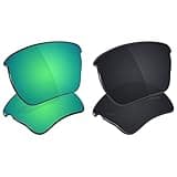 Galvanic Replacement Lenses for Oakley Quarter Jacket OO9200 Sunglasses - Jade + Black Polarized - Combo Pack