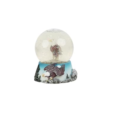 Resin Bald Eagle Snow Globe, Displays Sparkling Glitter Snow with Shake, Iconic American Symbol