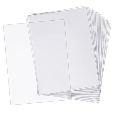AHANDMAKER 20 Pcs Clear PVC Flexible Plastic Board Sheet, 8.25 x 11.75 inch Clear Plastic Sheet with Protective Paper for Craft, Windows, Picture Frames, DIY Display Projects