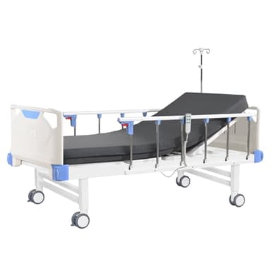 OLERN Full Electric Hospital Bed with Memory Mattress for Home Use-Back&Leg Adjustable-IV Pole Included-5" Casters, 550LBS Loading, Adjustable Medical Bed Frame