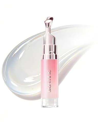 SKINTIFIC Peptide Brightening Lip Serum, Hydrating & Plumping Tinted Lip Gloss, Moisturizing Lip Balm with Polypeptides & Squalane for Glossy Sheer, Smooth Lips (00 Clear)