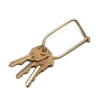 Craighill Wilson Brass Keyring - 2” Carabiner Keychain Clip, Modern Minimalist Key Ring for Car Keys, Heavy Duty, Lightweight, D Ring Key Organizer