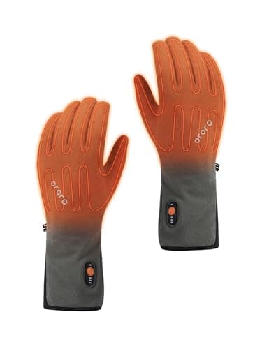 ORORO [Upgraded Battery] Unisex Heated Gloves Liner, Lightweight Dralon Liner Gloves for Men and Women (Grey, S)