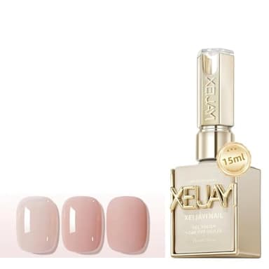 Xeijayi Jelly Ice Nude Gel Nail Polish (M008)15ml – Sheer-to-Buildable Transparent Nude, Soak-Off UV/LED, Self-Leveling, Quick Cure, Long-Lasting Gloss – Natural French & MLBB Look (0.5 fl oz)