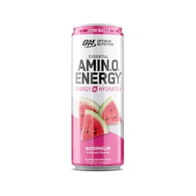 Optimum Nutrition Amino Energy Sparkling Hydration Drink, Electrolytes, Caffeine, Amino Acids, BCAAs, Sugar Free, Watermelon, 12 Fl Oz, 1 count (Packaging May Vary)