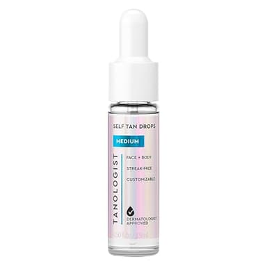 Tanologist Self-Tan Drops- Medium, Bronzing Serum, Customizable Face & Body Self Tanner For Moisturizer, Gradual Body & Face Tanning Drops for Natural Glow, Streak-Free Vegan Formula, 1.01 fl oz