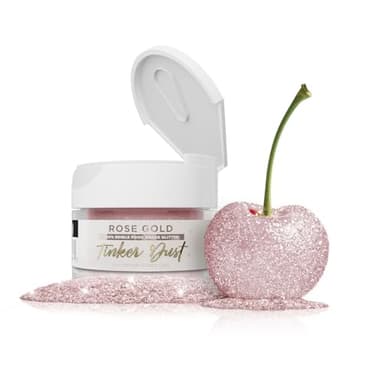 Bakell - Rose Gold Tinker Dust (5g, 1x Jar) Edible Glitter for Food, Desserts, and Beverages!