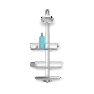 simplehuman Adjustable and Extendable Shower Caddy Large, Stainless Steel and Anodized Aluminum