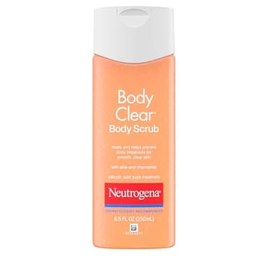 Neutrogena Body Clear Acne Body Wash and Exfoliating Body Scrub, 2% Salicylic Acid Cleanser, Chest, Shoulder & Back Acne Treatment, Non-Comedogenic, Oil-Free Shower Gel, 8.5 fl oz