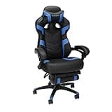 RESPAWN 110 Ergonomic Gaming Chair with Footrest Recliner - Racing Style High Back PC Computer Desk Office Chair - 360 Swivel, Adjustable Lumbar Support, Headrest Pillow, Padded Armrests - 2021 Blue