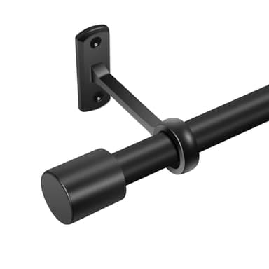 Extra Long Curtain Rods for Windows 120 to 240 Inches, Adjustable 1 Inch Black Curtain Rod for Outdoor Indoor, Modern Heavy Duty Drapery Rod, Room Divider 200 Inch Rods, All Metal, Easy Install