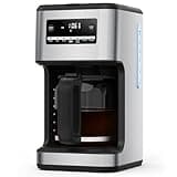 COWSAR 14-Cup Coffee Maker, 24-Hour Programmable Coffee Brewer, Keep Warm, Drip Free, Washable Filter, Stainless Steel, Silver