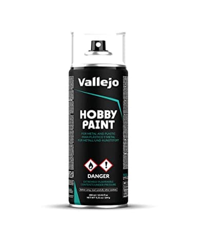 Vallejo - Hobby Paint Spray Basic Primer | White 400 ml. (13.52 fl.oz.) | Perfect Matt and Self Levelling Finish