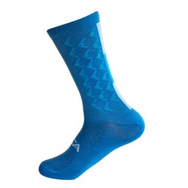 SILCA Tall Aero Cycling Socks - Super Thin Socks Unisex, aero socks designed for Aero Marginal Gains, 19.5cm cuff (as1, alpha, x_l, regular, regular, Cyan Blue)