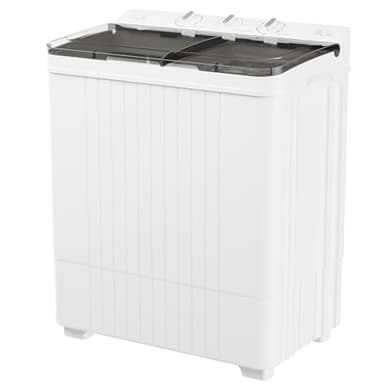 Omelaza Portable Washing Machine, Twin Tub 28 Lbs Capacity Laundry, Mini Compact Washer and Spin Dryer Combo with Spin Cycle for Home, RVs, Apartment, Grey